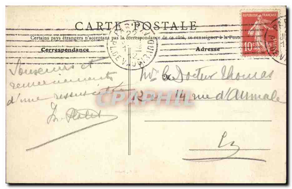Paris - 15 - Rue Blomet - Maison de Sante - CPA  — Rückseite