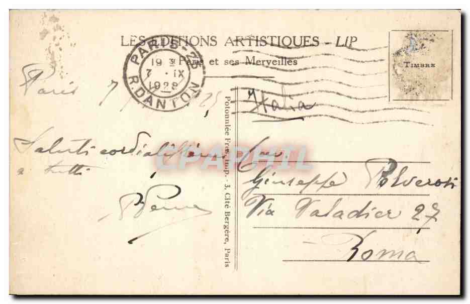 Paris - 5 - Pantheon - Rue Soufflot - CPA  — Rückseite