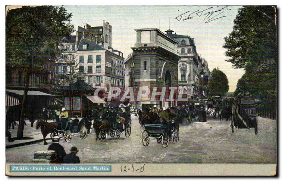 Paris - 10 - Porte et Boulevard Saint Martin - CPA 