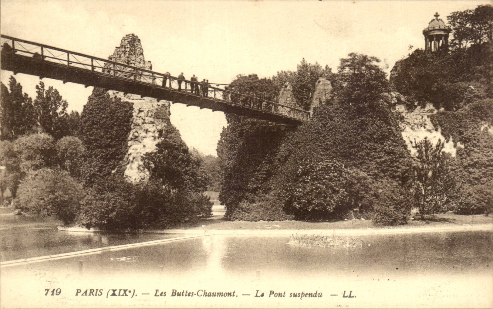 Paris - 19 - Buttes Chaumont - Le Pont Suspendu - CPA 