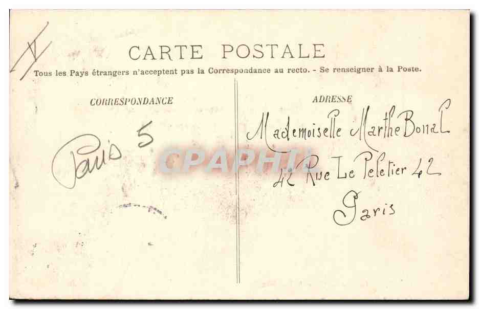 Paris - 5 - Pantheon - Rue Soufflot - CPA  — Rückseite