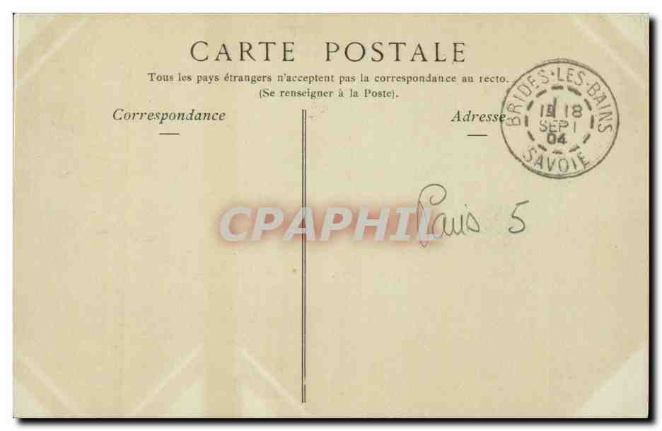 Paris - 5 - Pantheon - Rue Soufflot - CPA  — Rückseite