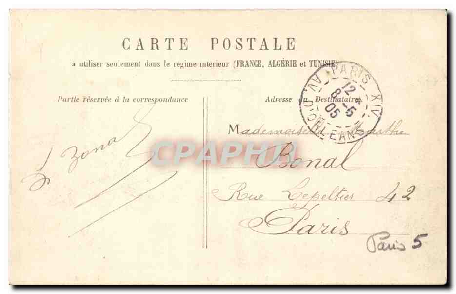 Paris - 5 - Musee de Cluny - CPA  — Verso