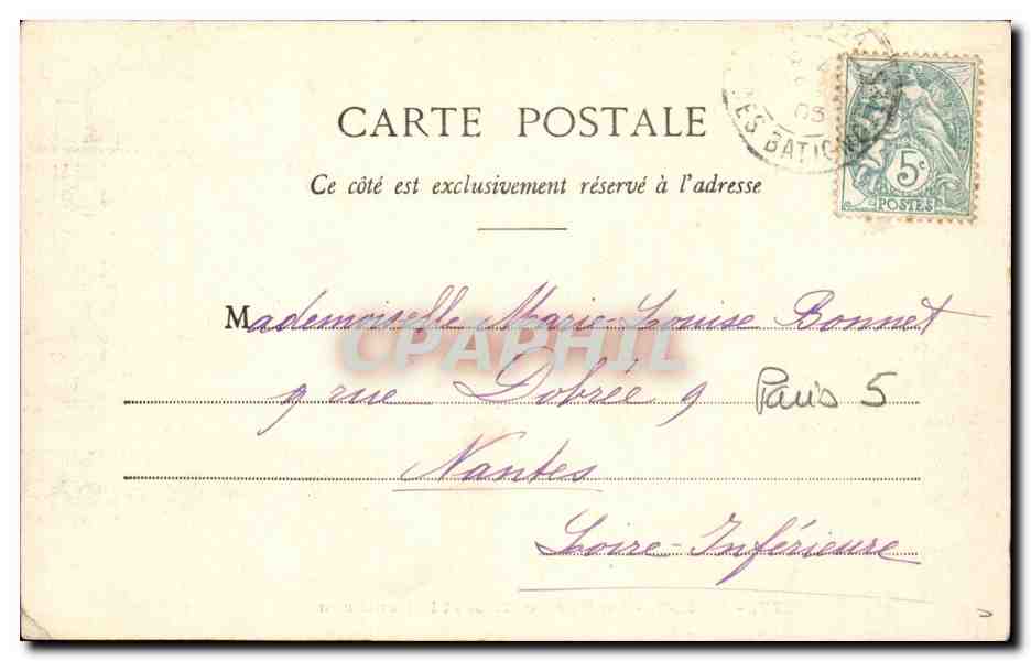 Paris - 5 - Le Pantheon - Rue Soufflot - CPA  — Rückseite