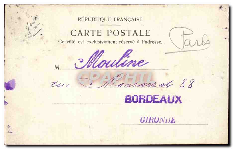 Paris - 1 - Chambre des Deputes - CPA  — Verso