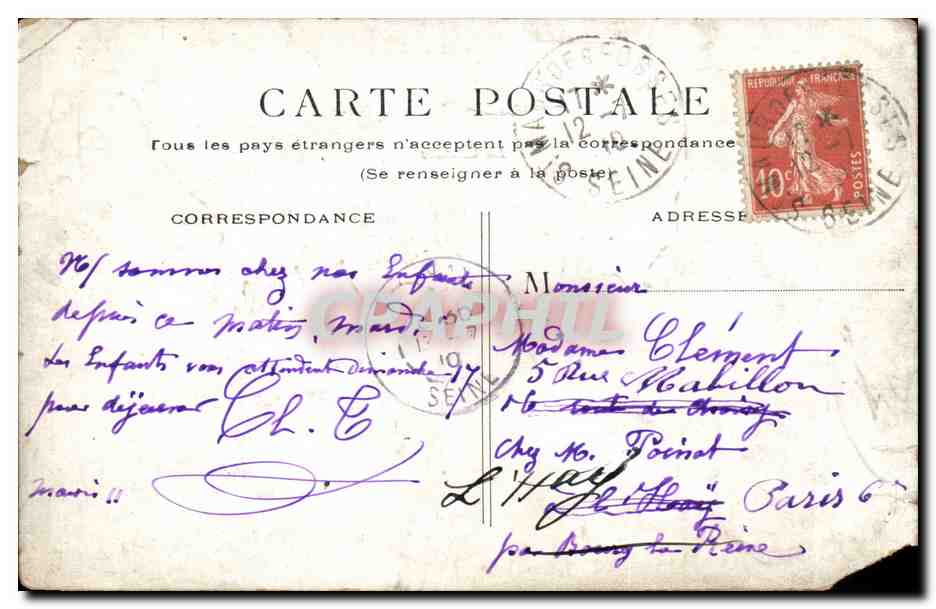 PARIS - Bois de Boulogne. La Cascade — éditeur inconnu, n° de série non visible — Reverso