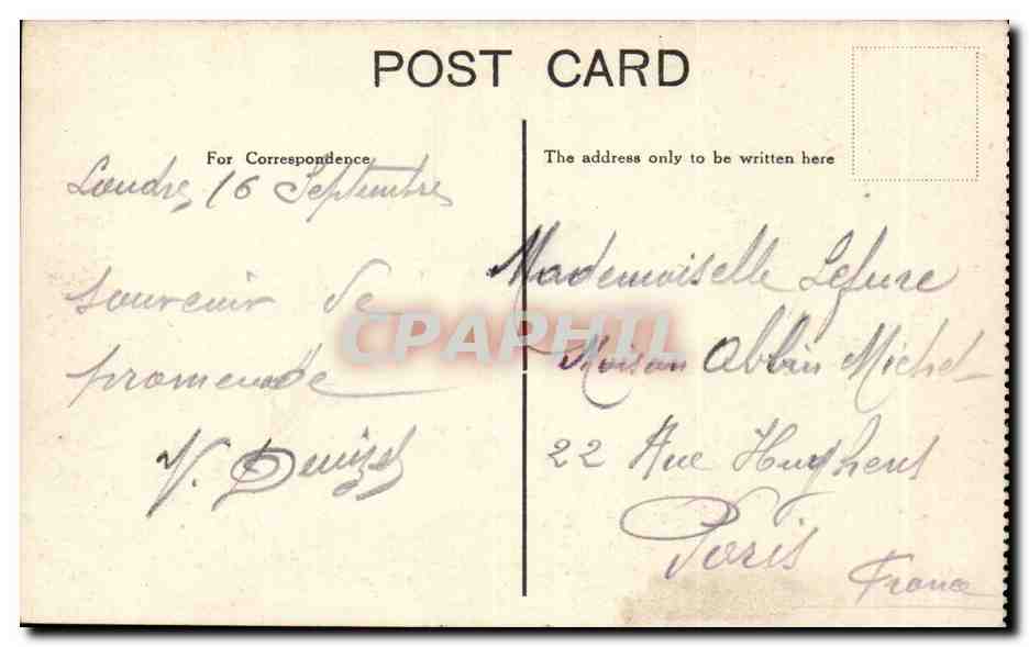 Angleterre - England - London - Cleopatra's Needle - The Thames Embankment - CPA  — Rückseite