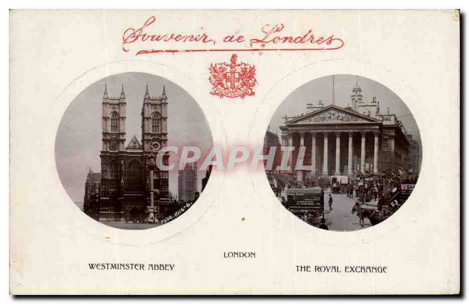 Angleterre - England - London - SOuvenir de Londres - Royal Exchange - Westminster Abbey - CPA 