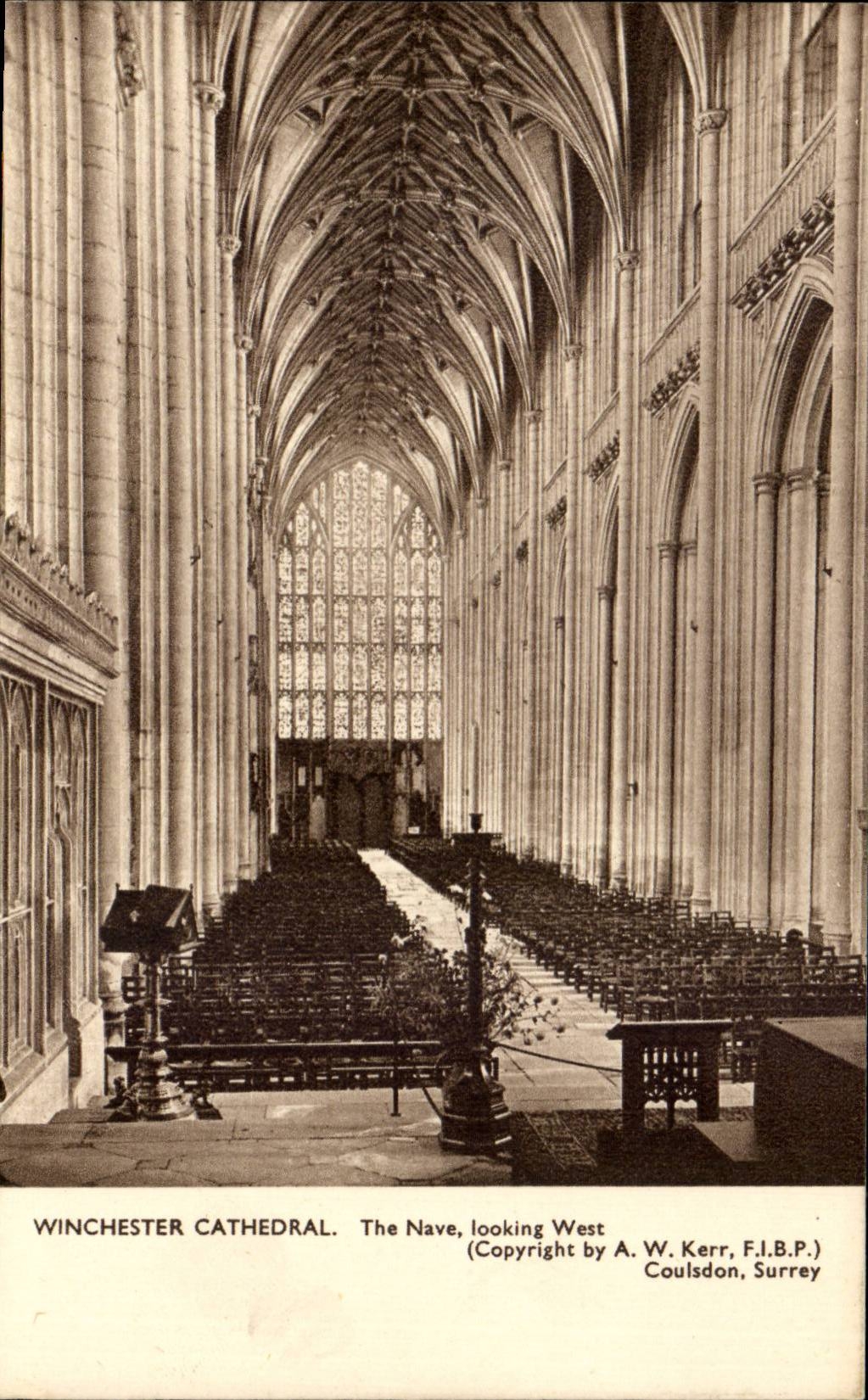 Angleterre - England - Winchester Cathedral - The Nave looking West - CPA 