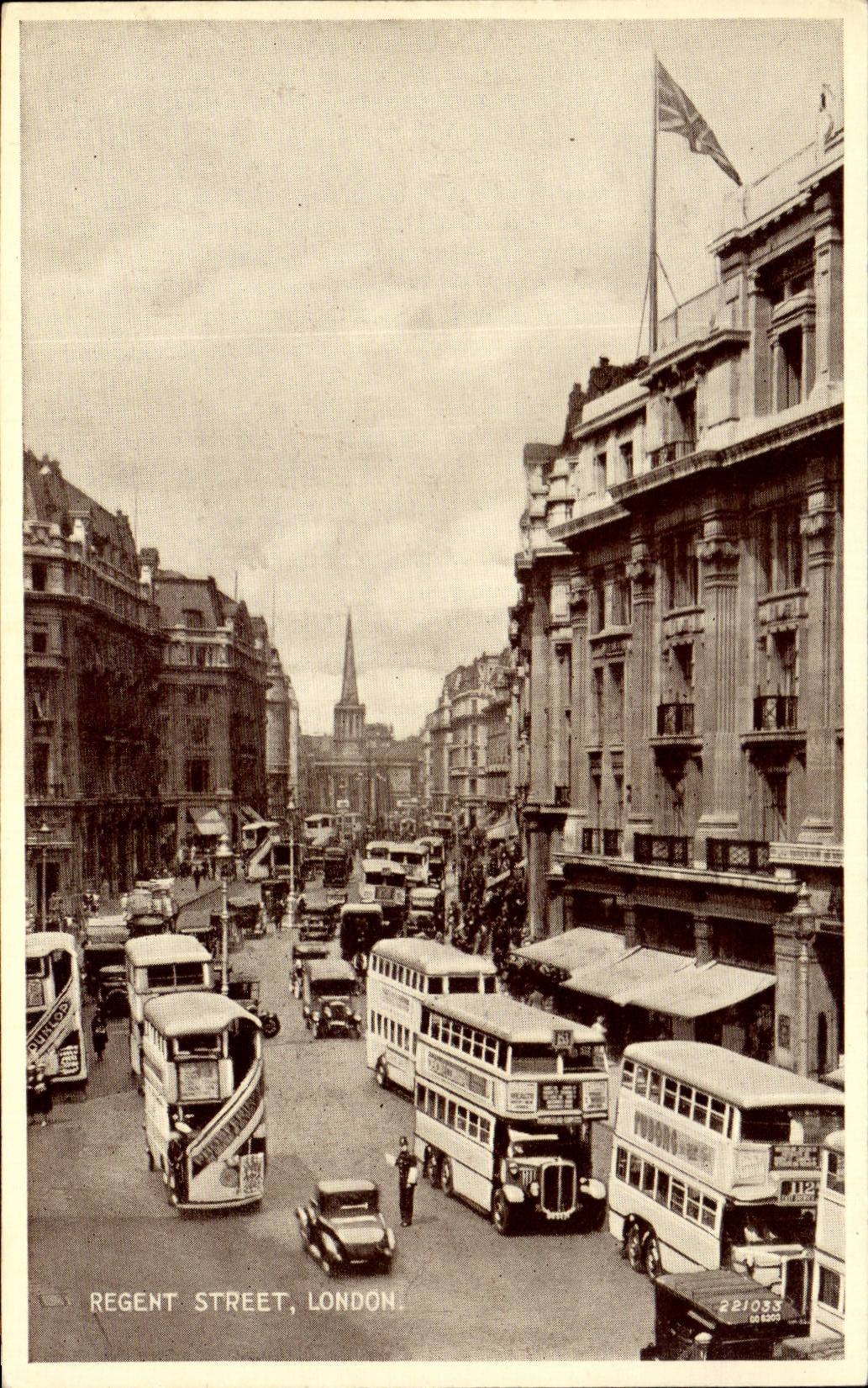 Angleterre - England - London - Regent Street - double decker bus - CPA 
