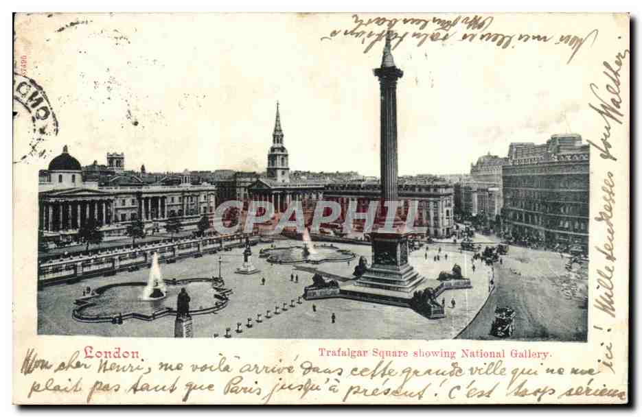 Angleterre - England - London - Trafalger Square showing National Gallery - CPA 