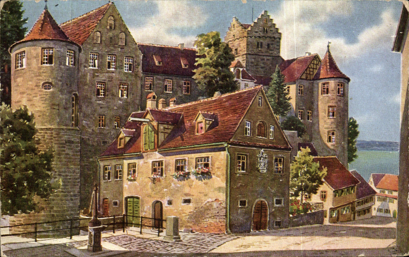 Allemagne - Deutschland - Meersburg - An der Steige und Westseite des Schlosses CPA 