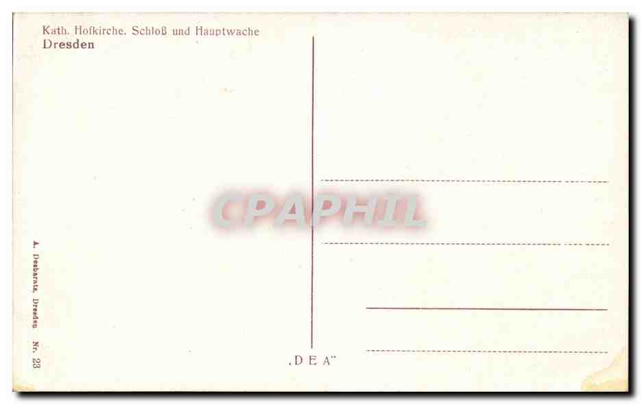 Allemagne - Deutschland - Dresden - Kath Hofkirsche - Schloss und Hofkirsche CPA  — Rückseite