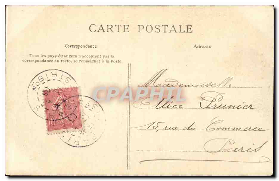 Paris - 8 - Place de la Concorde - CPA  — Verso