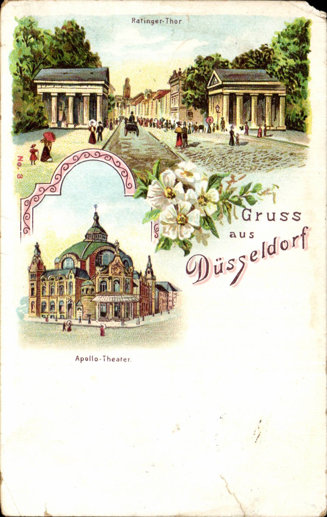 Allemagne - Deutschland - Duesseldorf - Gruss Souvenir Gruess - fleur - flower - blumen - CPA 