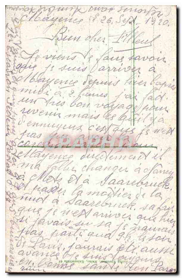 Mayence, église protestante — éditeur non identifié, n° de série non visible — Verso