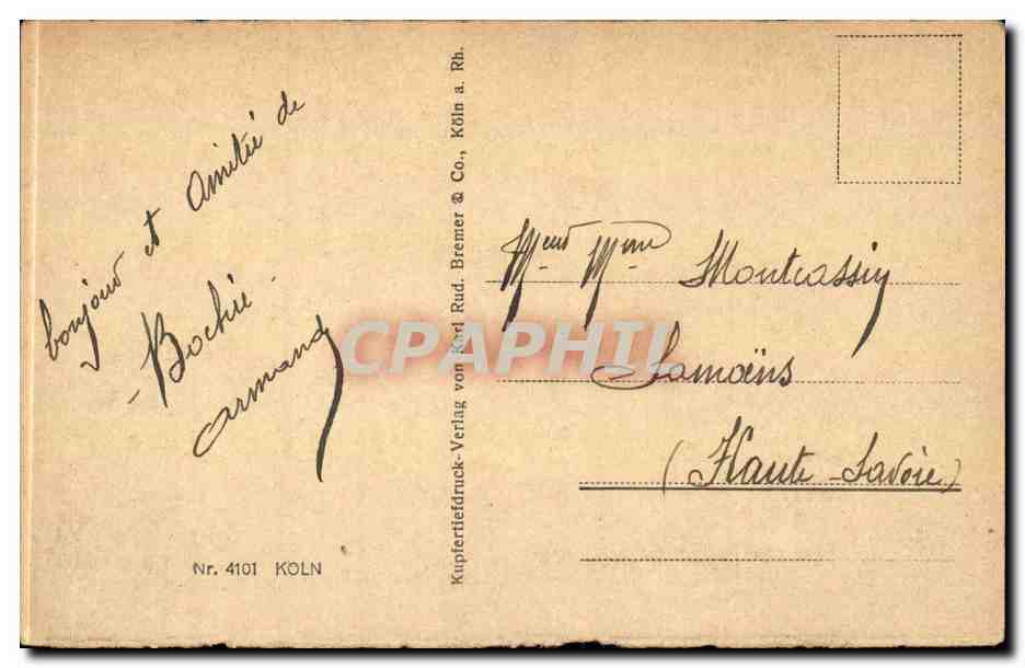 Allemagne - Deutschland - Koeln - Cologne - bateau - CPA  — Rückseite