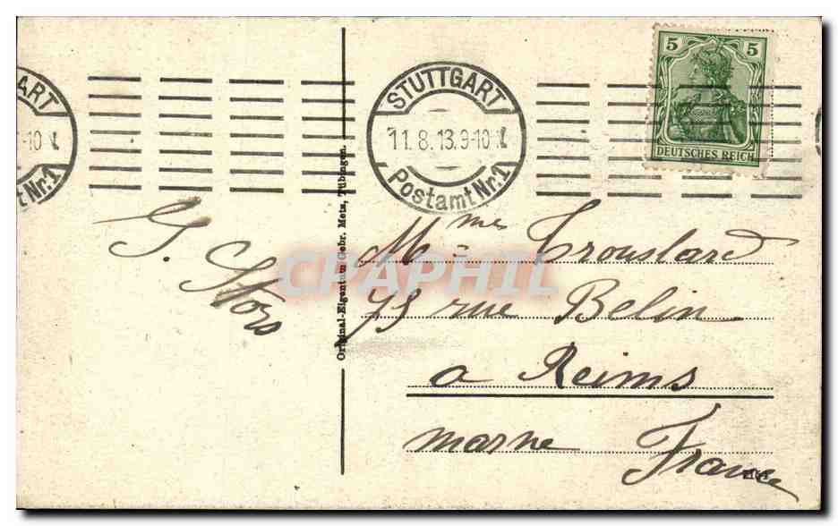 Allemagne - Deutschland - Stuttgart - CPA  — Rückseite