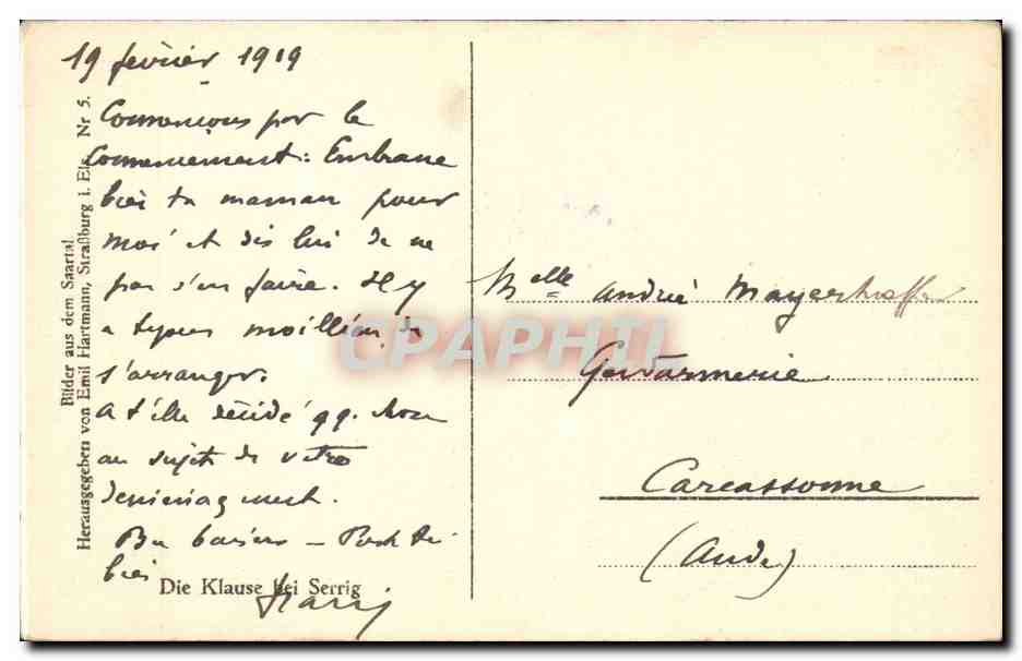 Allemagne - Deutschland - Bilder aus dem Saartal - Die Klause bei Serrig - CPA  — Verso