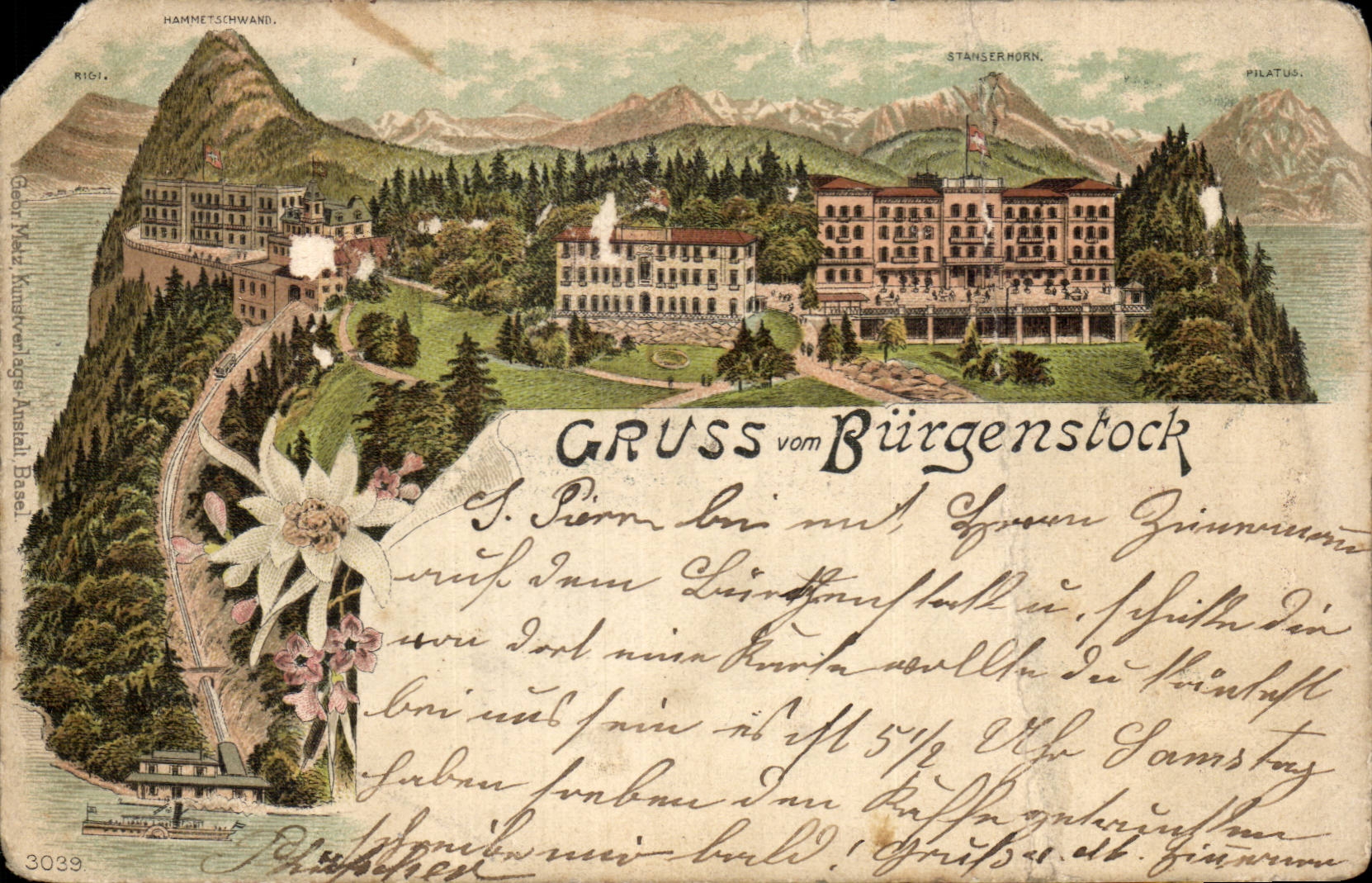Schweiz - Suisse - Gruss vom Buergenstock CPA 
