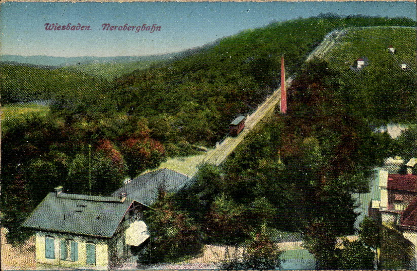 Wiesbaden - Nerobergbahn — vue du funiculaire et du paysage