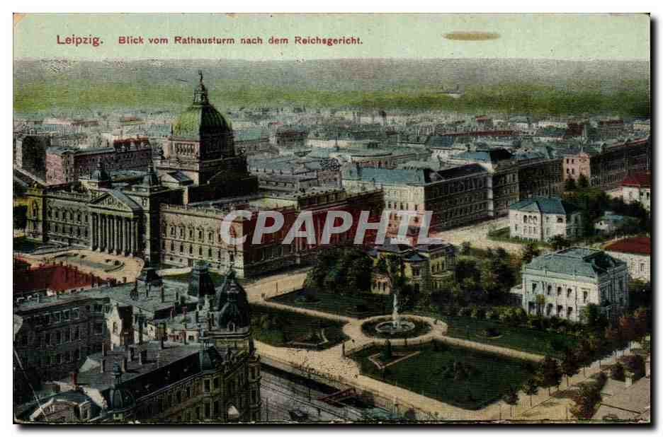 Allemagne - Deutschland - Leipzig - Blick vom Rathausturm nach dem Reichsgericht - CPA 