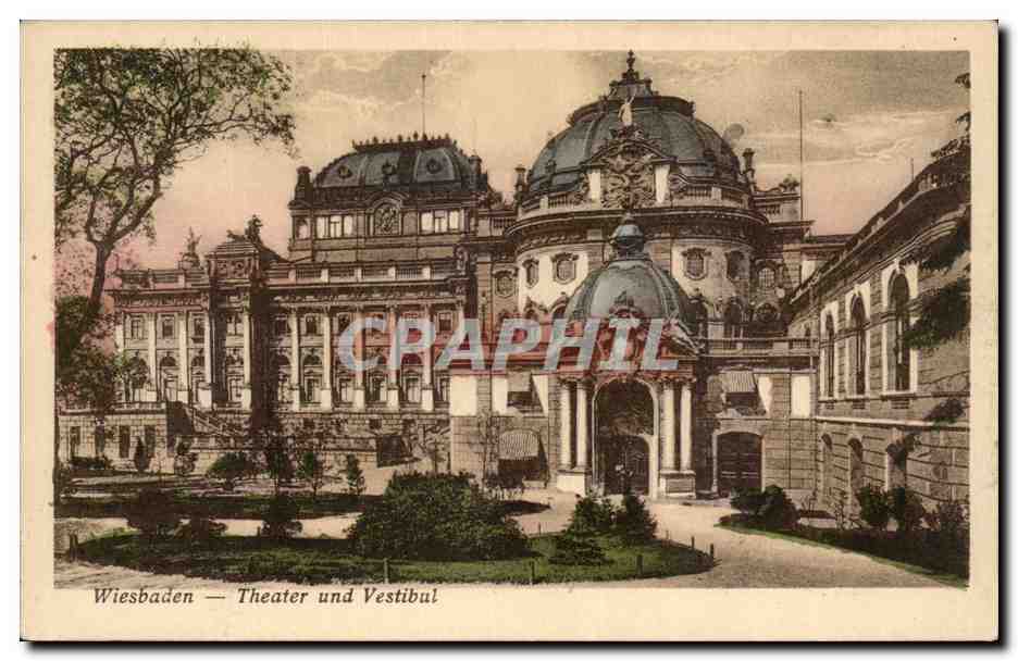 Wiesbaden — Theater und Vestibul — éditeur C. P. H. & Cie, n° 21 988