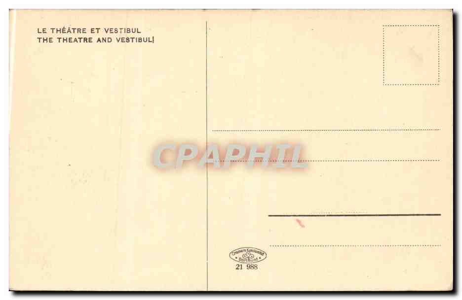 Wiesbaden — Theater und Vestibul — éditeur C. P. H. & Cie, n° 21 988 — Reverso