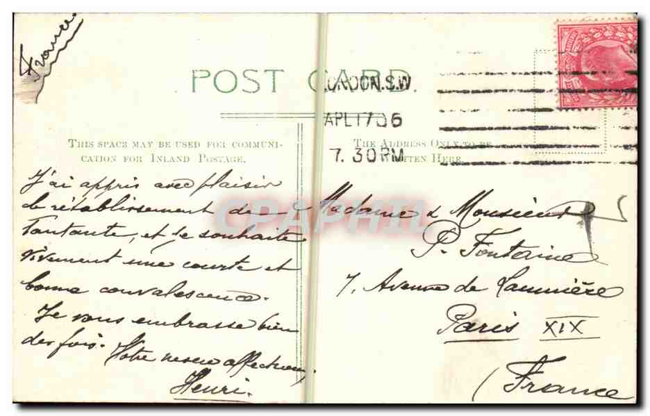 Angleterre - England - London - Cheapside - Valentine's Series - CPA  — Rückseite