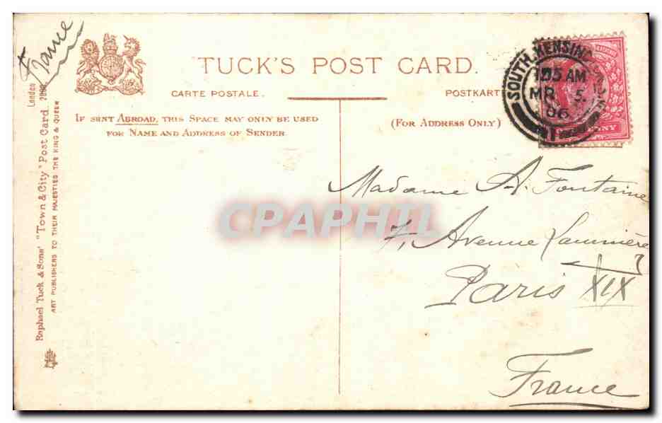 Angleterre - England - London - Bank of Engand - CPA  — Rückseite