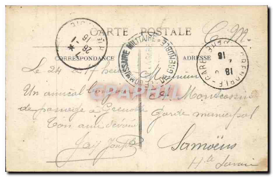 Grenoble - Vue prise du Fort Rabot CPA  — Rückseite