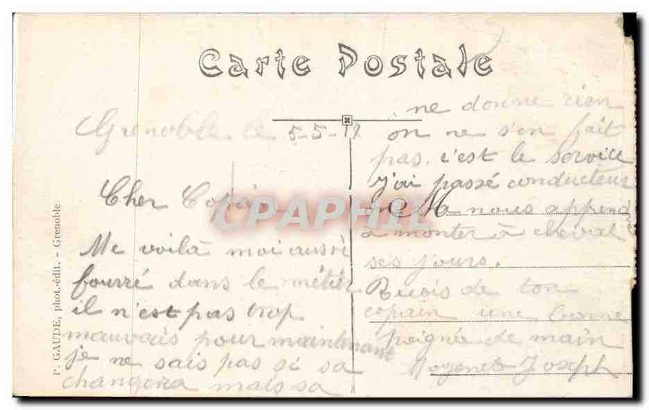 Grenoble - Vue Generale et le Mouchrotte CPA — Verso