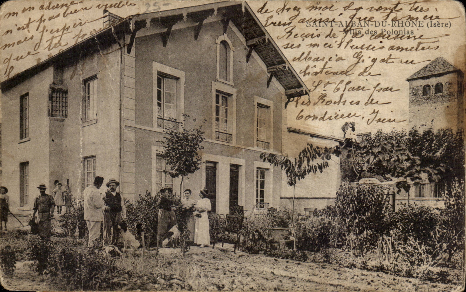 Saint Alban du Rhone - Vila des Polonias - chien de chasse - hunting dogs CPA