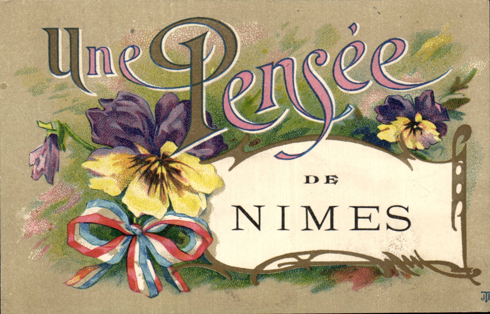 Nimes - Souvenir - Une Pensee de Nimes - CPA 