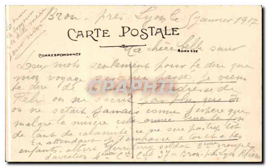 Lyon - Palais de la Bourse - CPA  — Verso