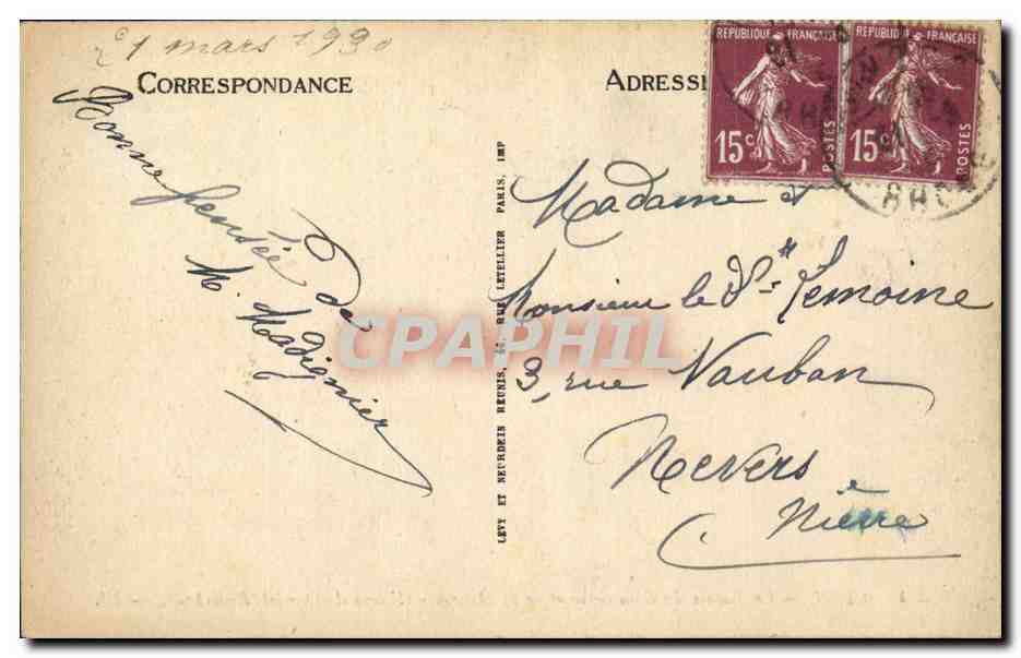 Lyon - Le Palais du Commerce et de la Bourse - CPA  — Verso