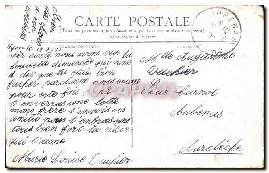 CPA Lyon Eglise le pont Saint Georges et le grand seminaire — Verso