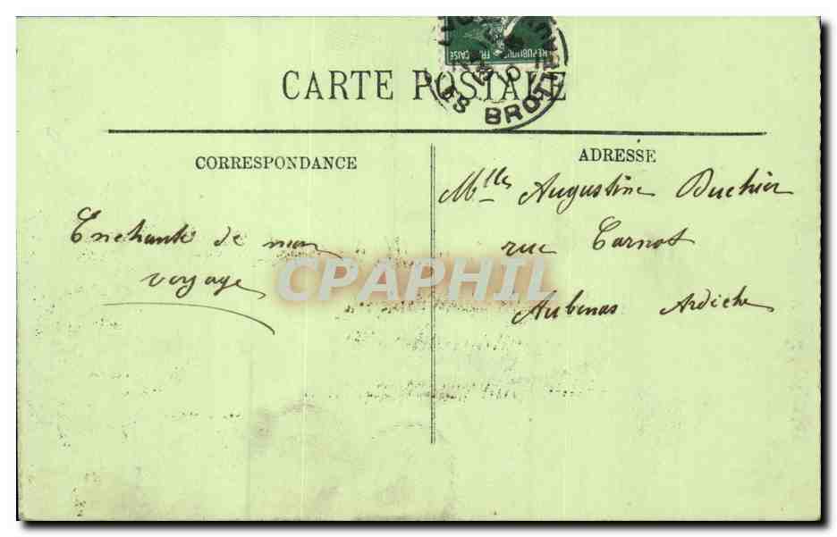 CPA Lyon Notre Dame de Fourviere et le restaurant Gay Avion Aeroplane — Verso