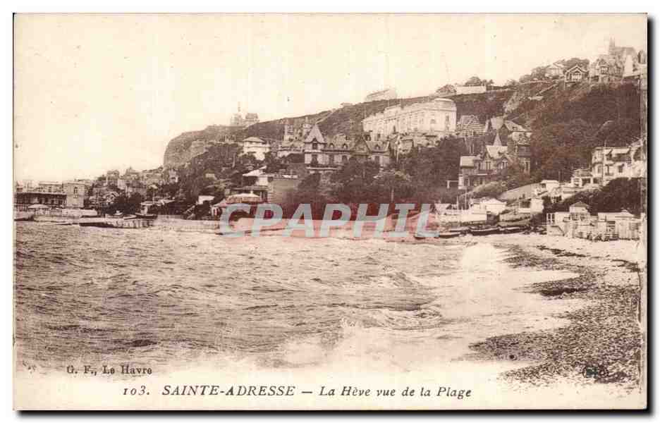 CPA Sainte Adresse La Heve vue de la plage