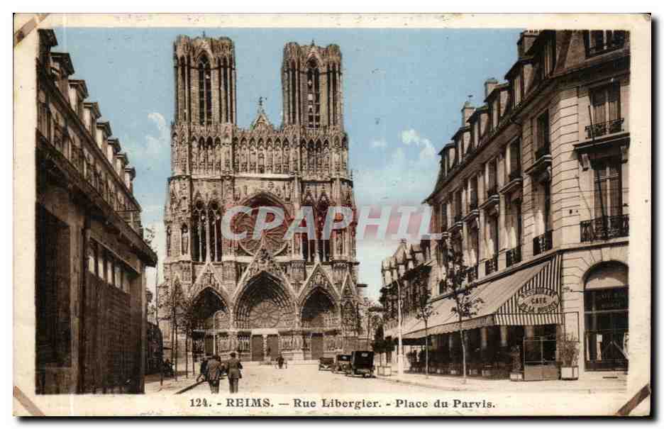Reims - Rue Libergier - Place du Parvis - CPA 