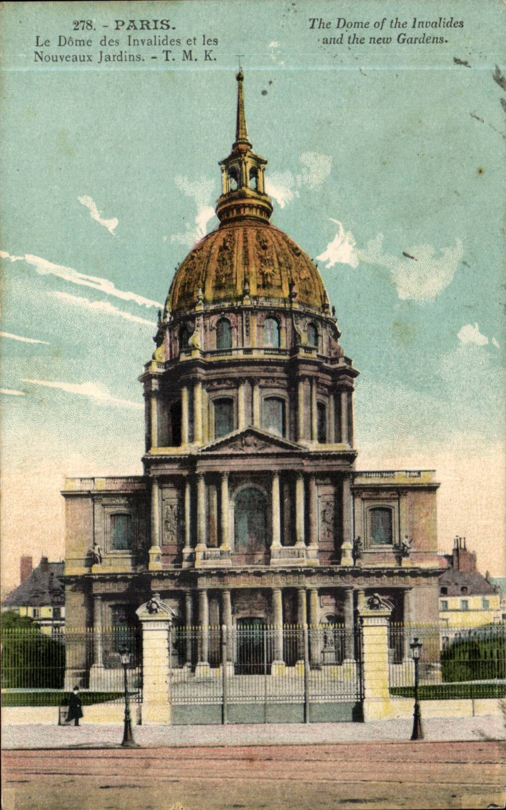 Paris - 7 - Dome des Invalides et les Nouveaux Jardins - CPA 