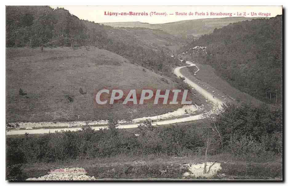 Ligny-en-Barrois (Meuse) — Route de Paris à Strasbourg - Le Z - Un virage