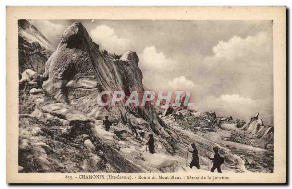 CPA Chamonix Route du Mont Blanc Seracs de la jonction