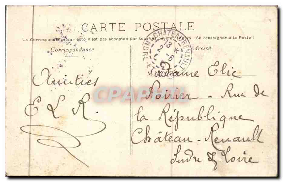 CPA Bois de Boulogne la cascade — Rückseite