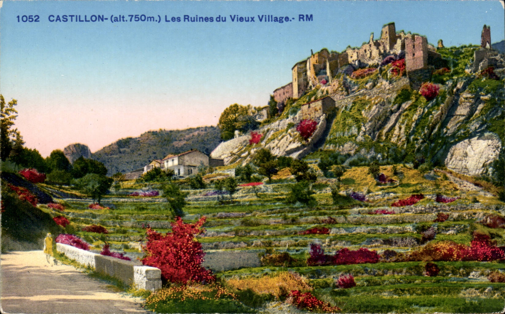 Castillon CPA Les ruines du vieux village