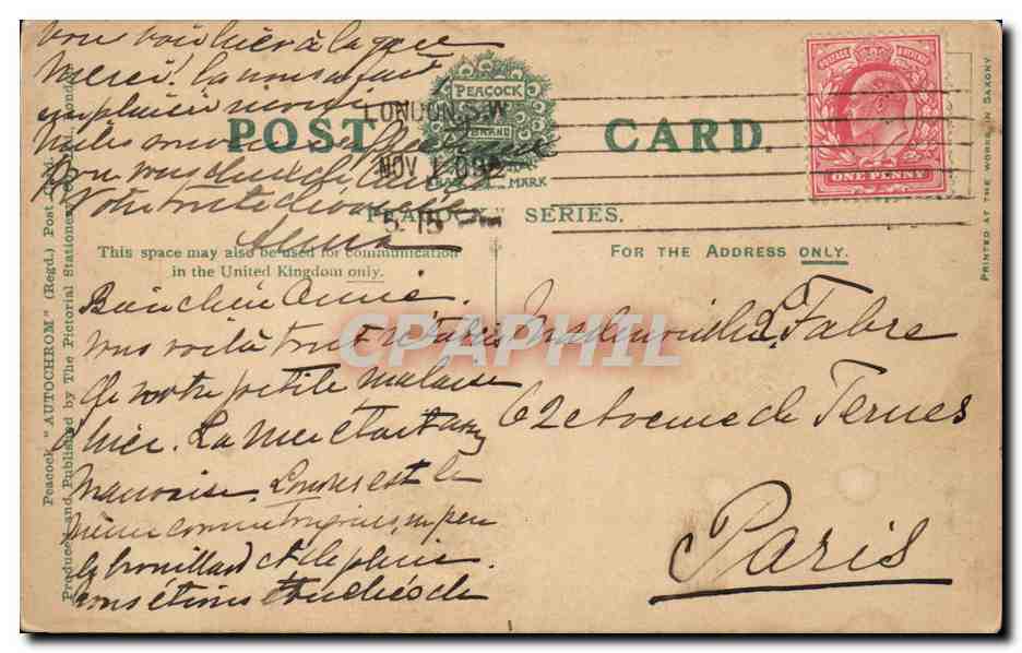 Angleterre - England - London - Souvenir - Four Cards in Minature - CPA  — Rückseite