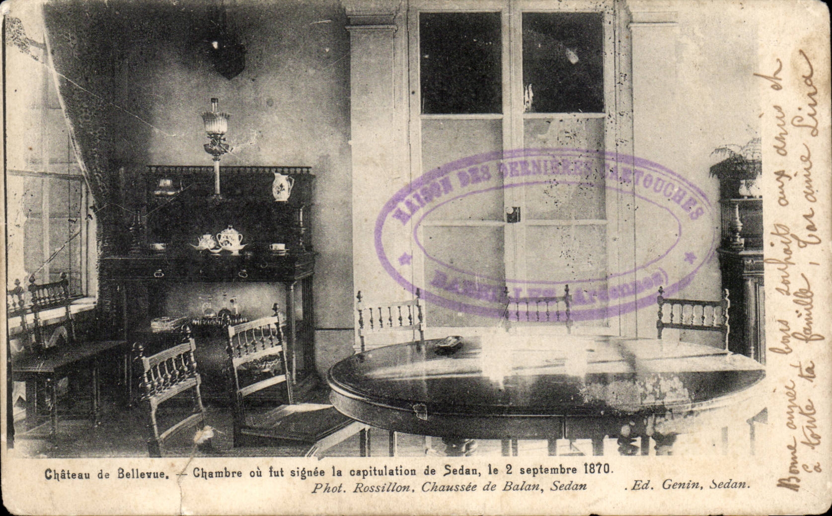 Chateau Bellevue - Chambre ou fut signee la capitualtion de Sedan le 2 Septembre 1870 CPA 