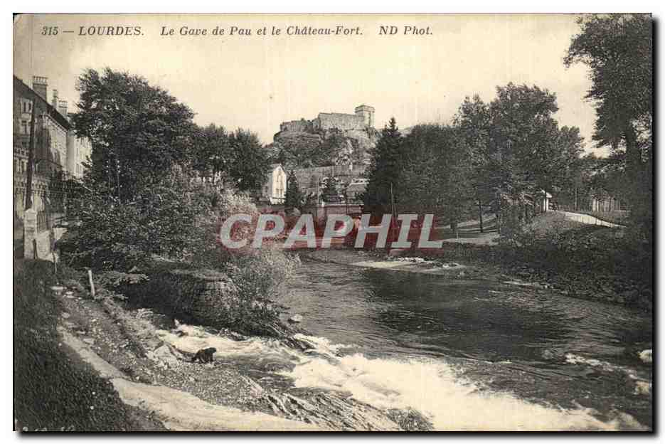 Lourdes - Le Gave de Pau et le Chataeu Fort - CPA 