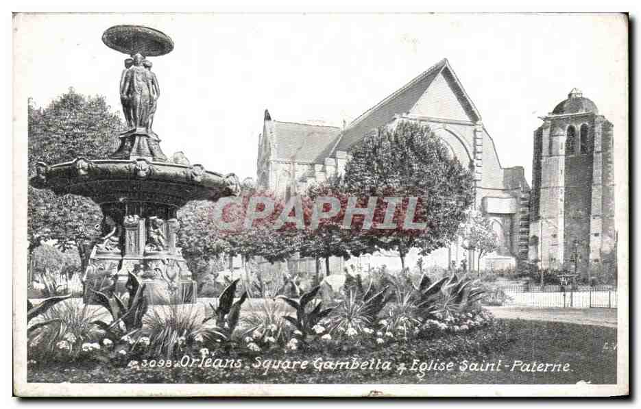 Orleans - Square Gambetta - Eglise Saint Paterne - CPA ( publicite Lait d'Appenzell )