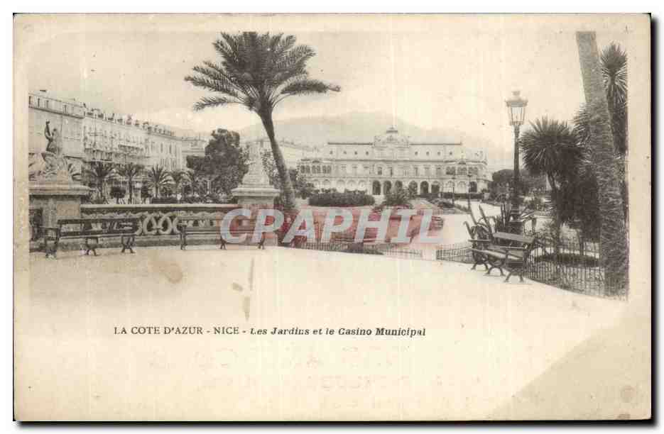 Nice - Les Jardins et le Casino Municipal - CPA 
